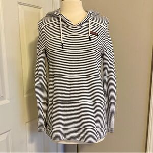 Vineyard Vines Navy and White Striped Hoodie | Size Small